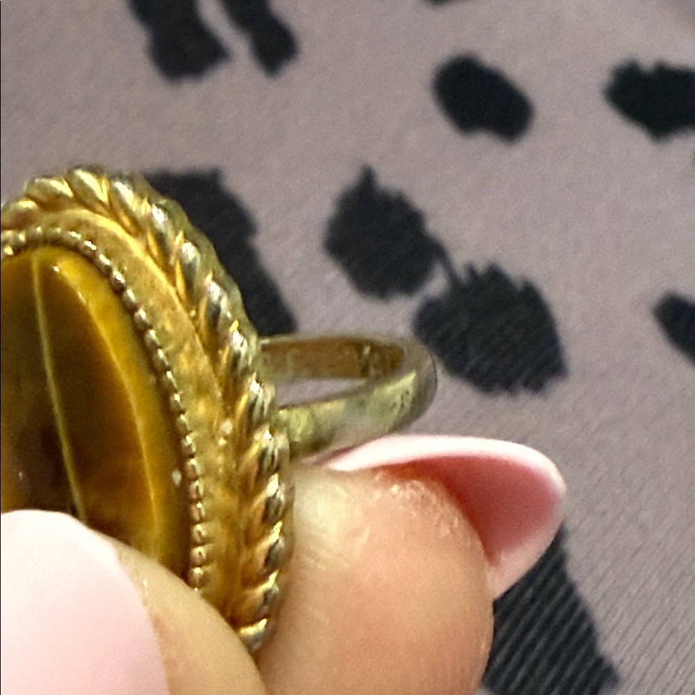 vintage oval tiger eye ring 10k gf espo - Picture 4 of 8